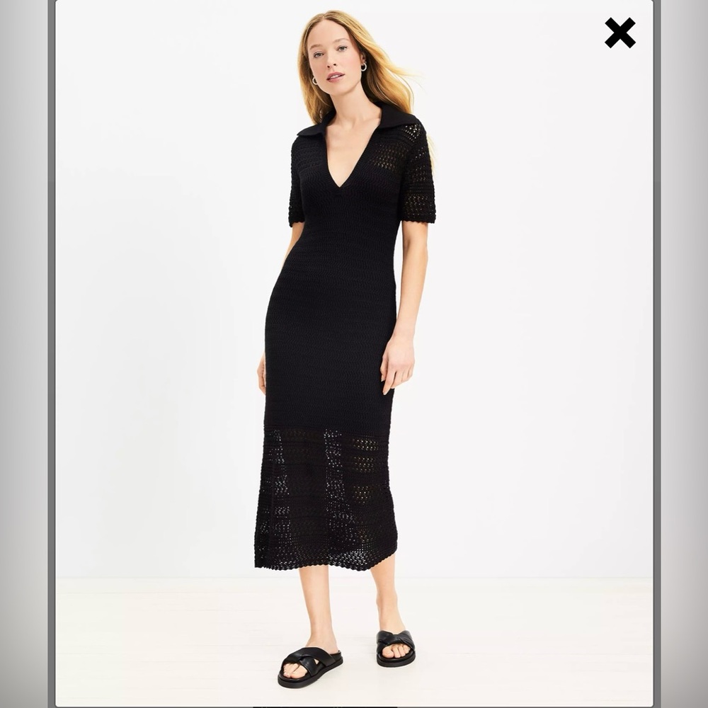 Loft Beach NWT Black Cotton Dress size S